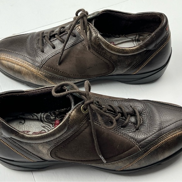 Ecco Cloud Leather Comfort Walking Shoe Women’s Euro 37 US 7/7.5 Brown Metallic - Picture 2 of 12